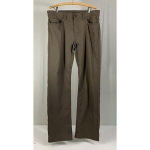Prana Brion II Slim Fit Pants Mens 34x32 Mud Brown Nylon Hiking Chino Outdoor